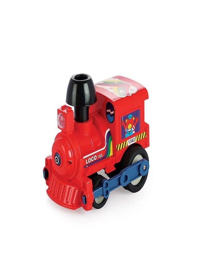 Toy Vibes Plastic Dx Loco Engine Train Toys Vehicle Playset for Kids, Ultimate Adventure Express Train Toy for Kids Boy and Girls (Red) (Pack of 5) - Image 1